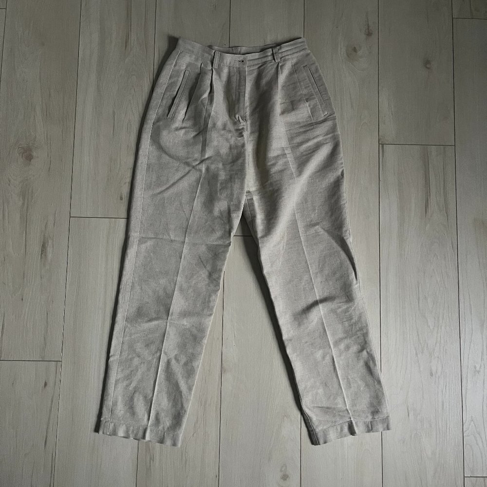 Vintage Liz Claiborne Pleated Linen Trousers